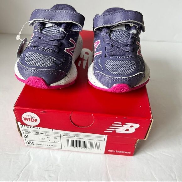New Balance 519V1 Girls Purple/Pink Hook And Loop Sneakers Size 2 Extra Wide - Picture 7 of 7
